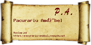 Pacurariu Amábel névjegykártya